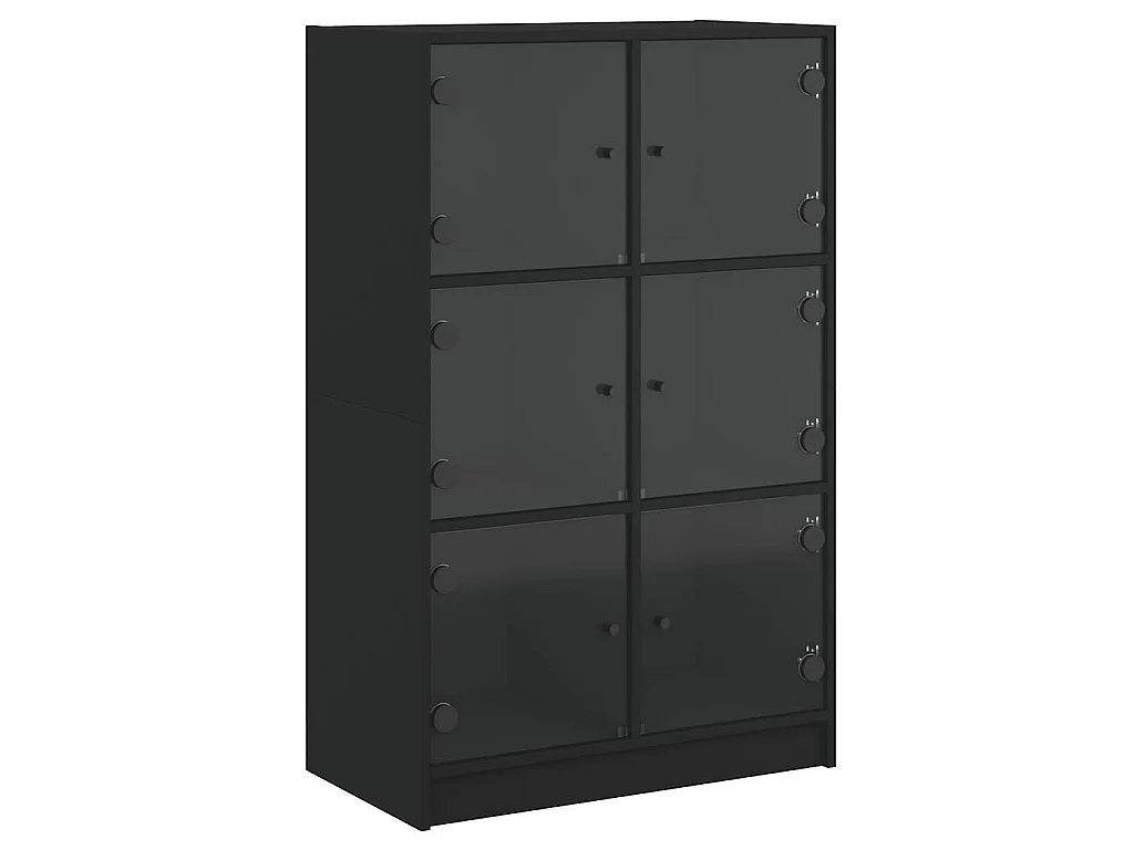 Highboard mit Türen Schwarz 68x37x109 cm Holzwerkstoff