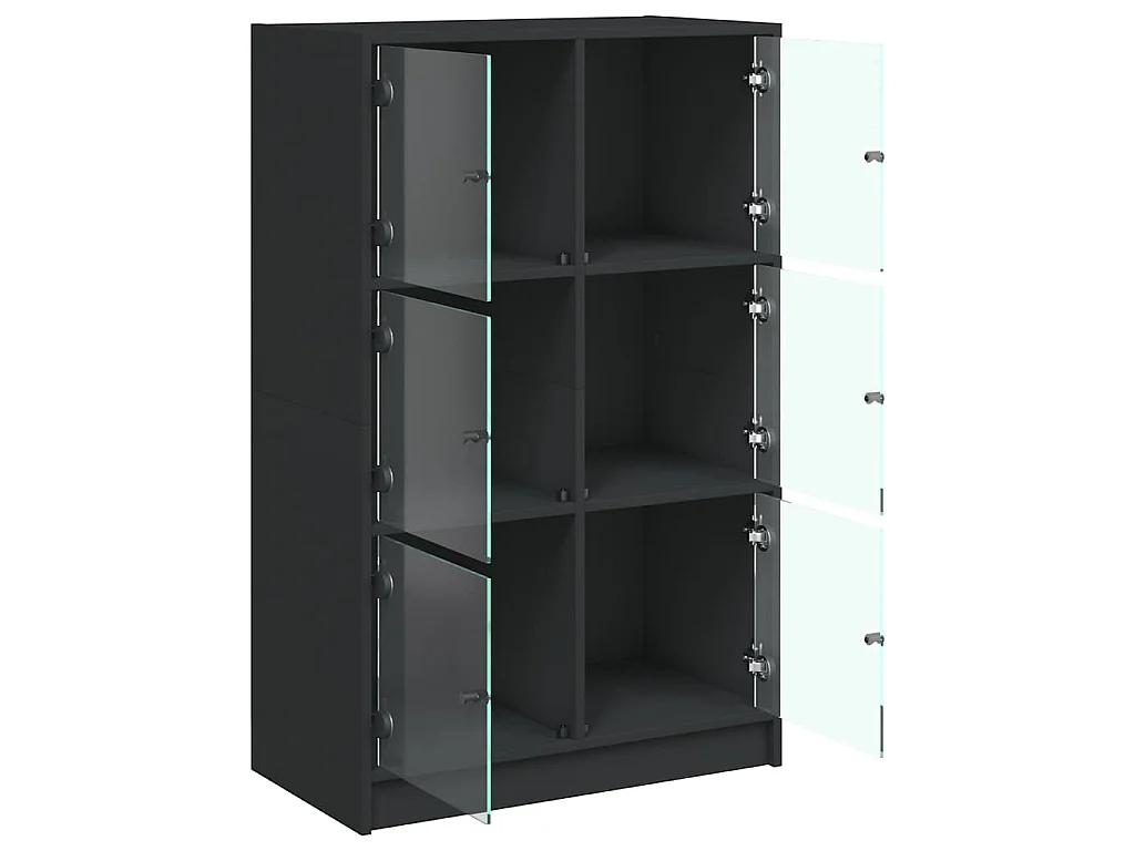 Highboard mit Türen Schwarz 68x37x109 cm Holzwerkstoff