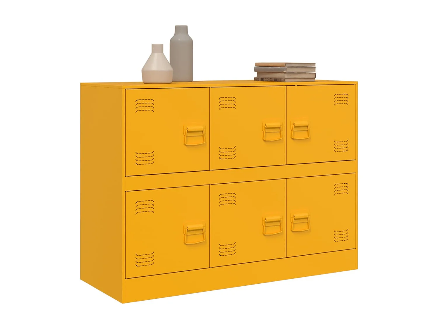 Buffet jaune moutarde 99x39x73 cm acier