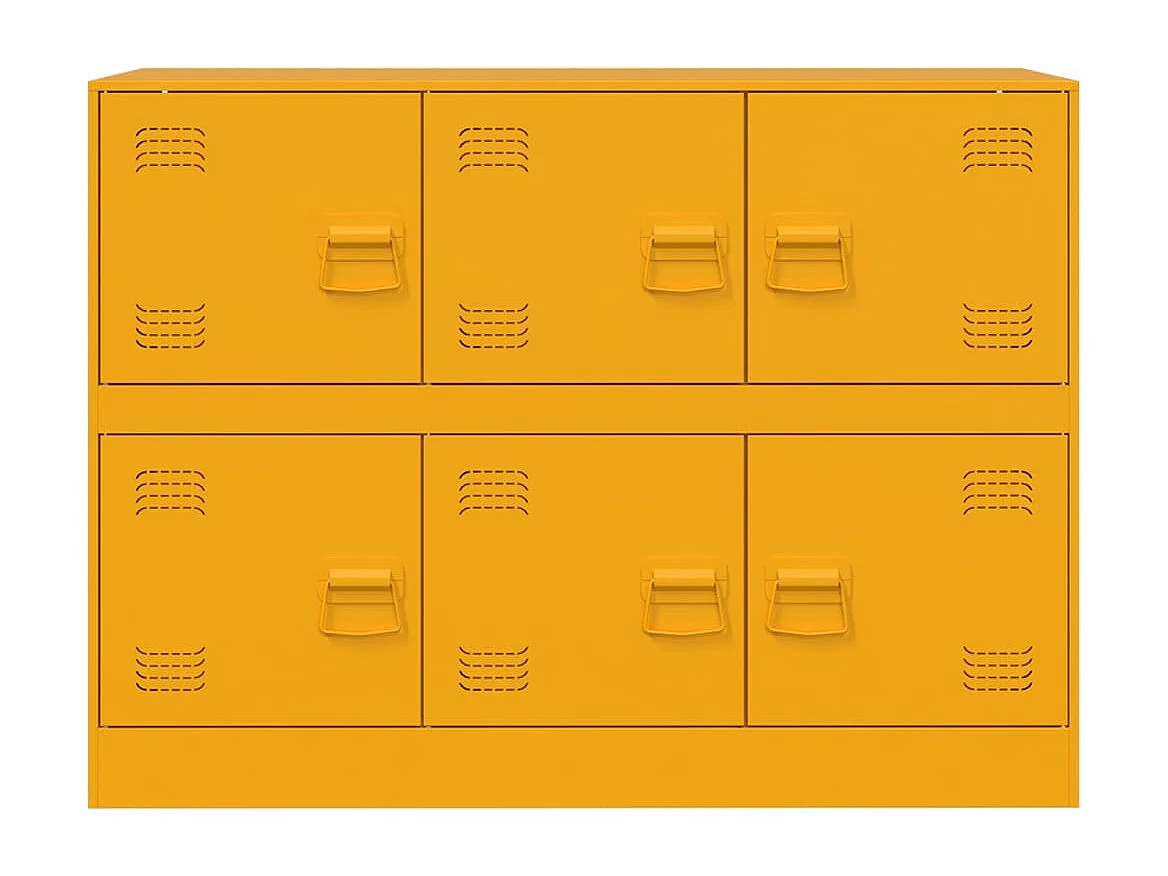 Buffet jaune moutarde 99x39x73 cm acier