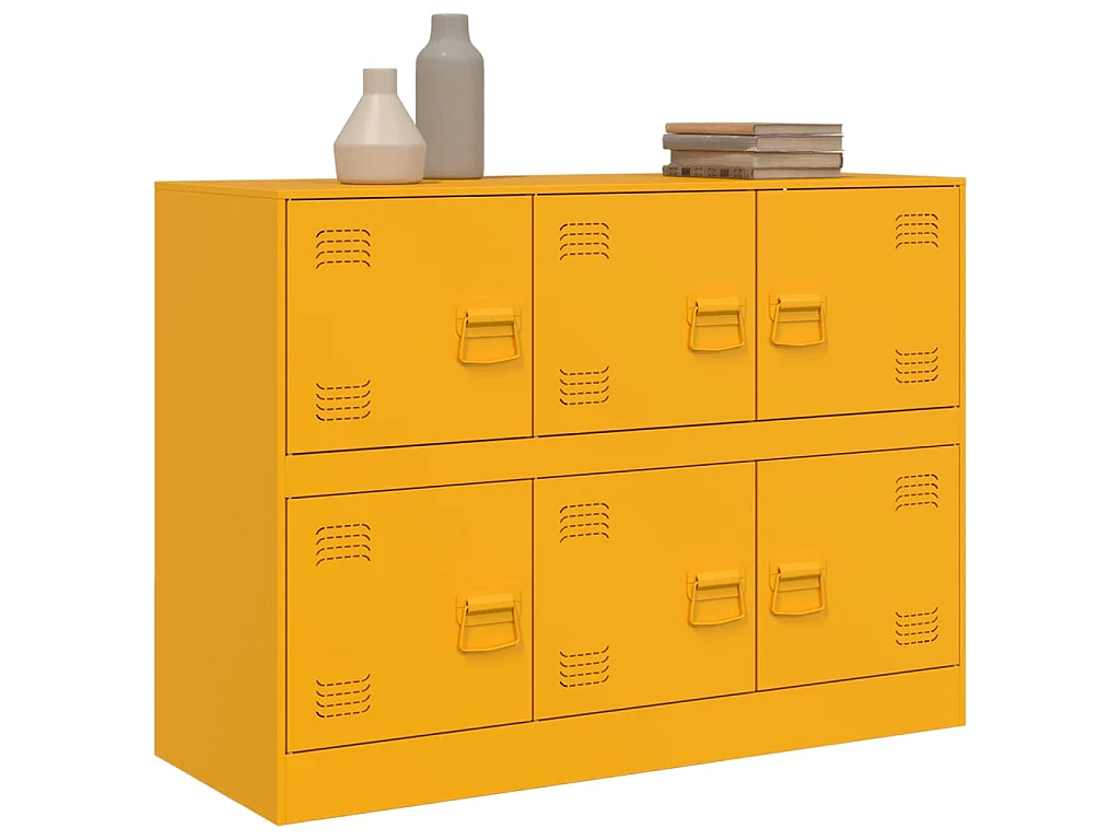 Buffet jaune moutarde 99x39x73 cm acier