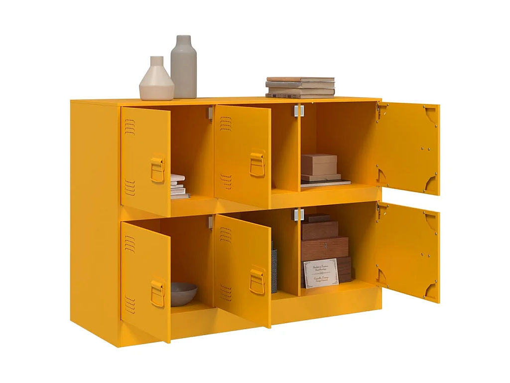 Buffet jaune moutarde 99x39x73 cm acier
