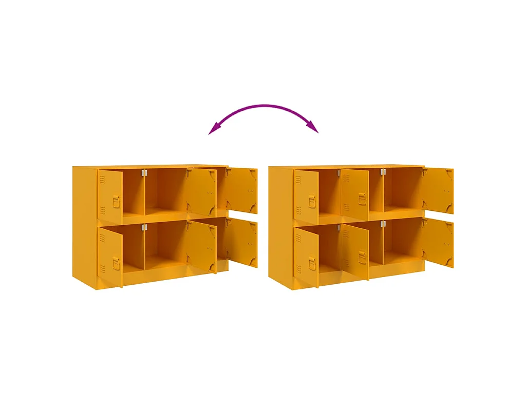 Buffet jaune moutarde 99x39x73 cm acier
