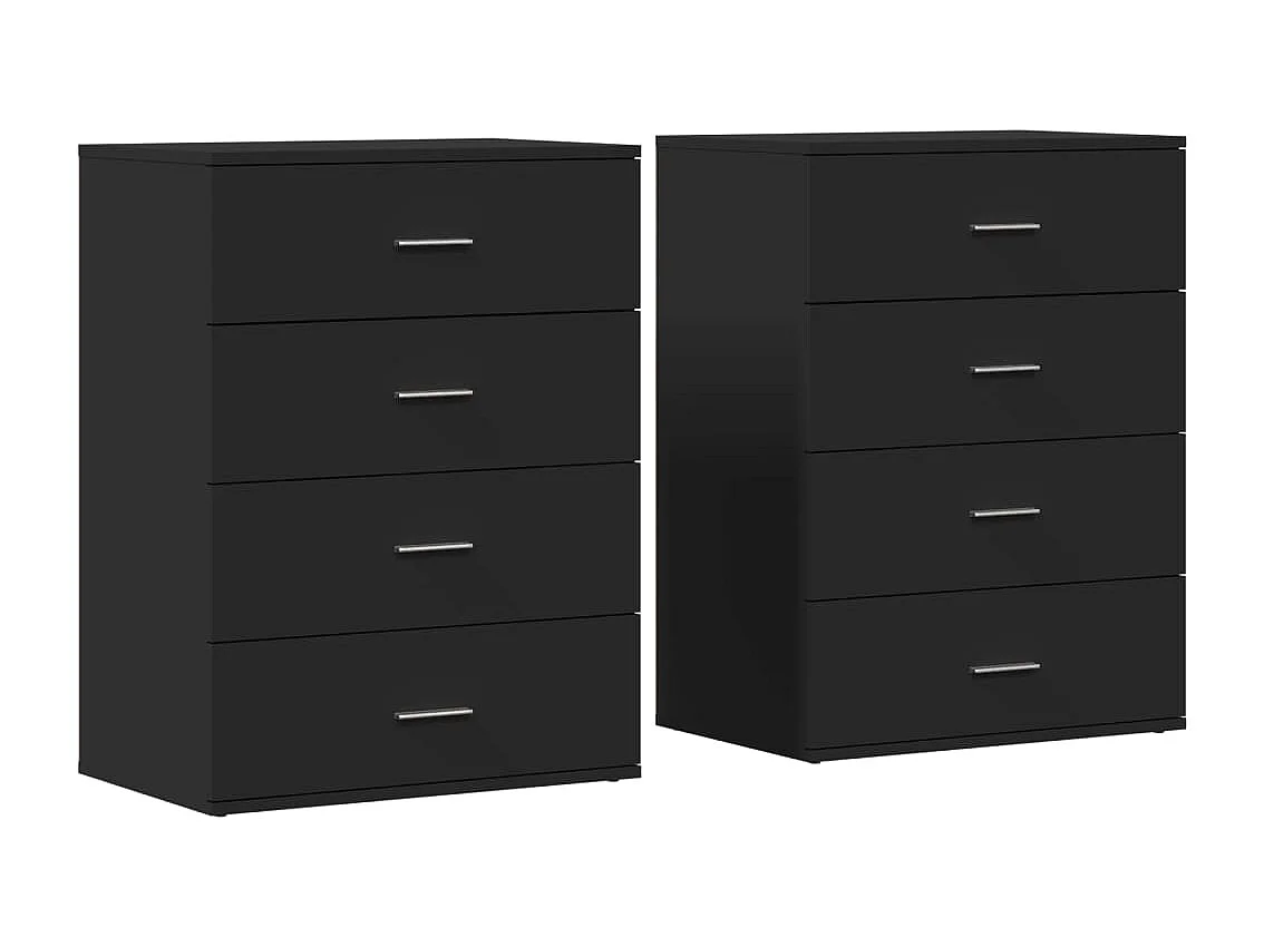 Buffets 2 pcs noir 60x39x80 cm bois d’ingénierie