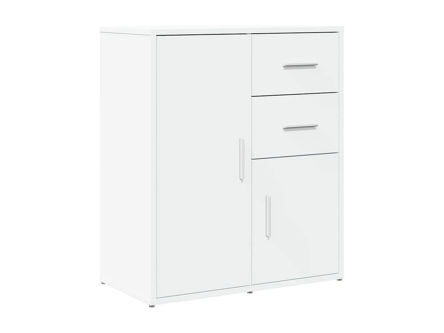 Credenze 2 pz Bianche 60x31x70 cm in Legno Multistrato