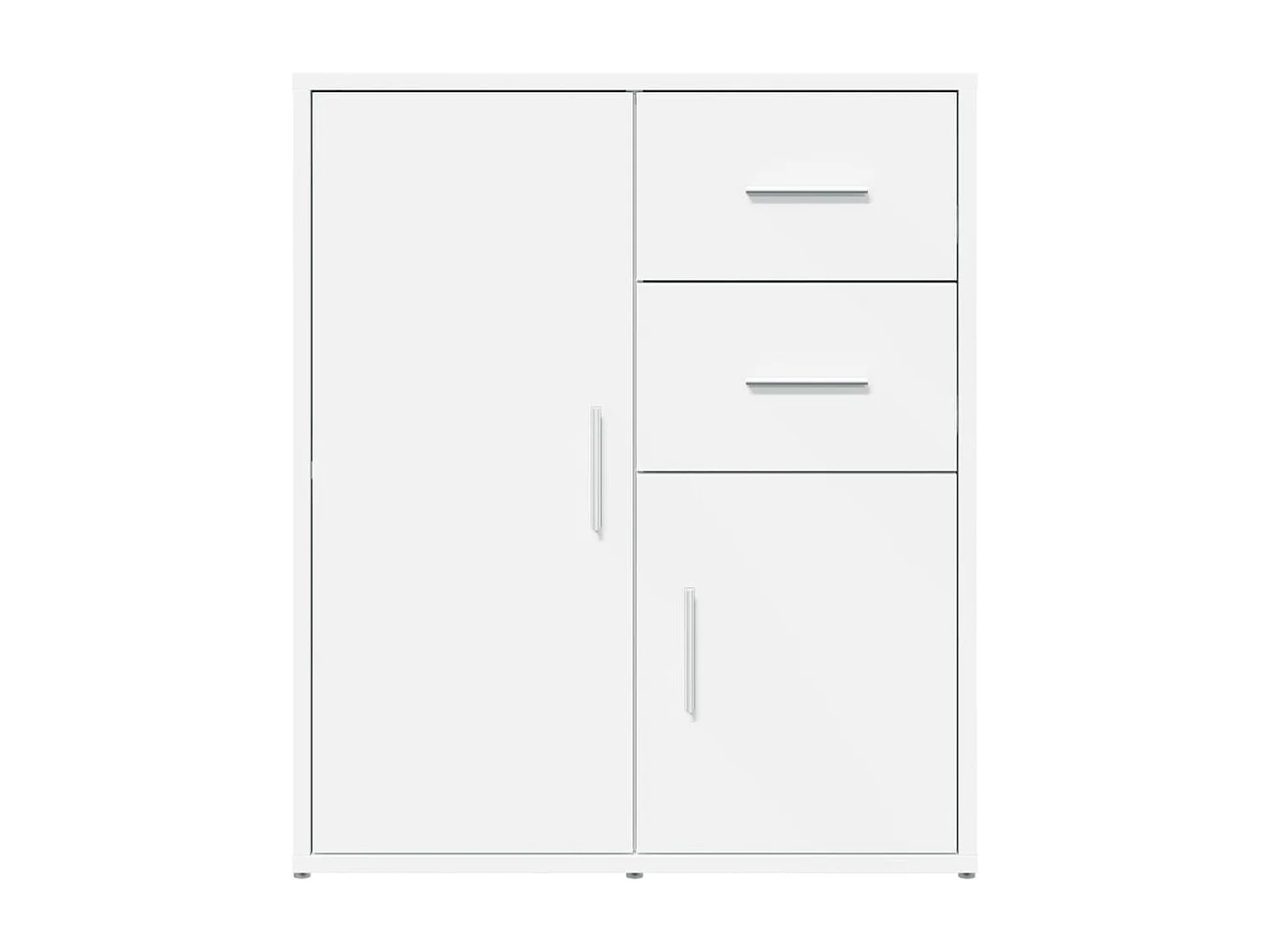 Credenze 2 pz Bianche 60x31x70 cm in Legno Multistrato