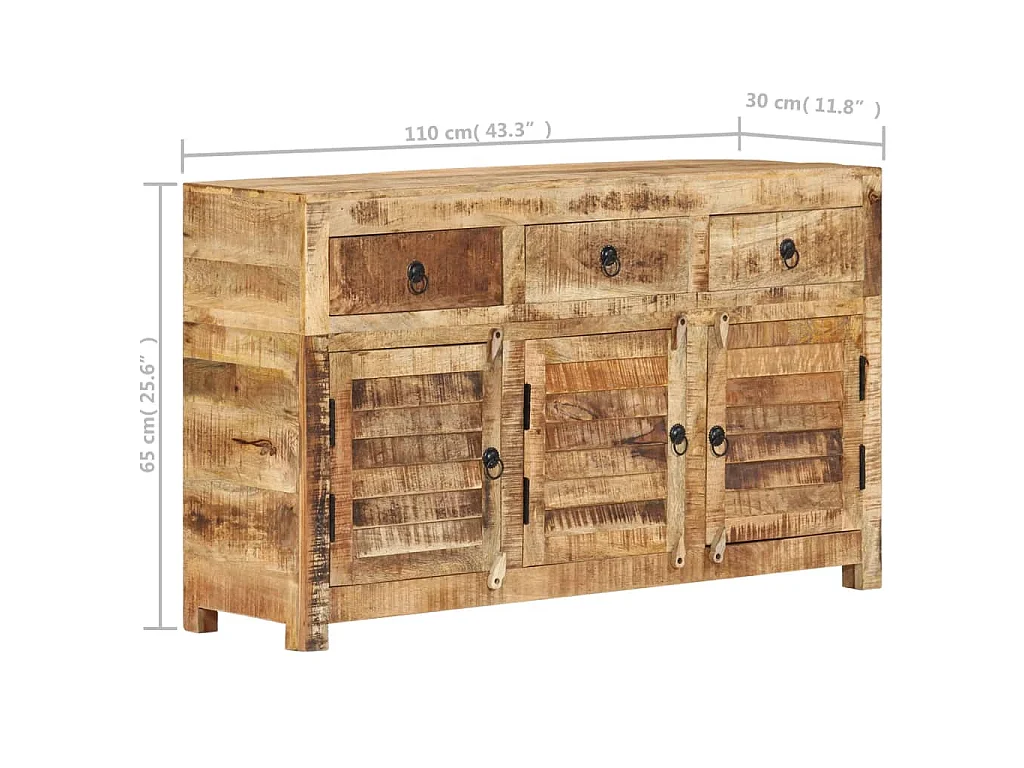 Buffet 110x30x65 cm Bois massif de manguier