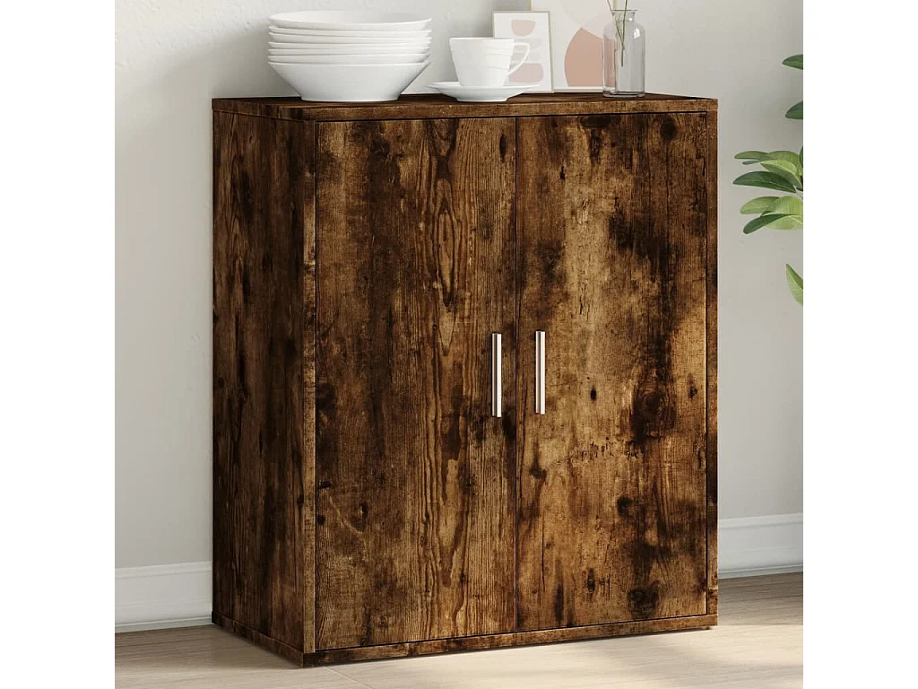 Buffet chêne fumé 60x31x70 cm bois d'ingénierie