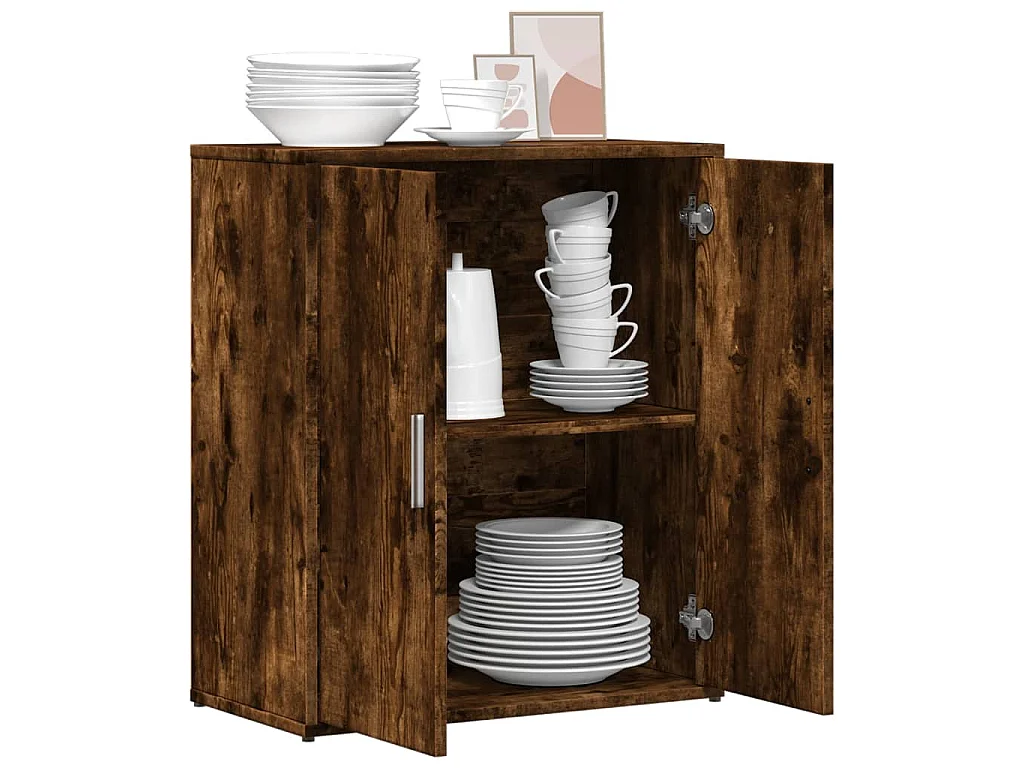 Buffet chêne fumé 60x31x70 cm bois d'ingénierie
