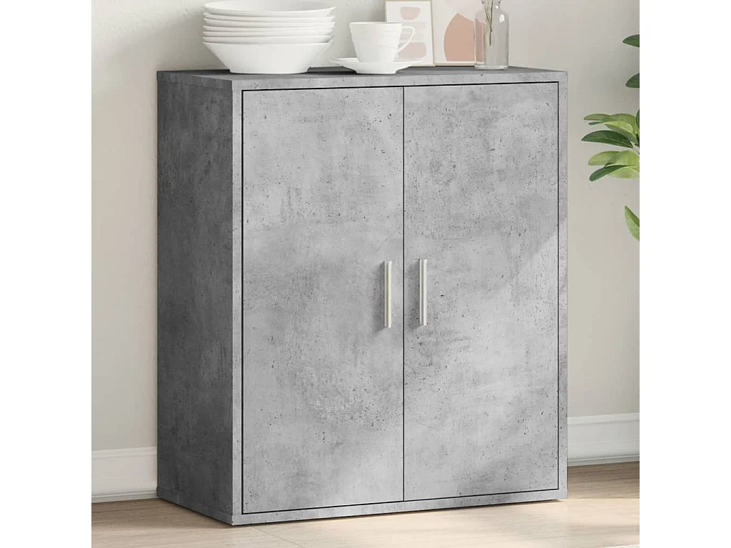 Credenza Grigio Cemento 79x38x80 cm in Legno Multistrato