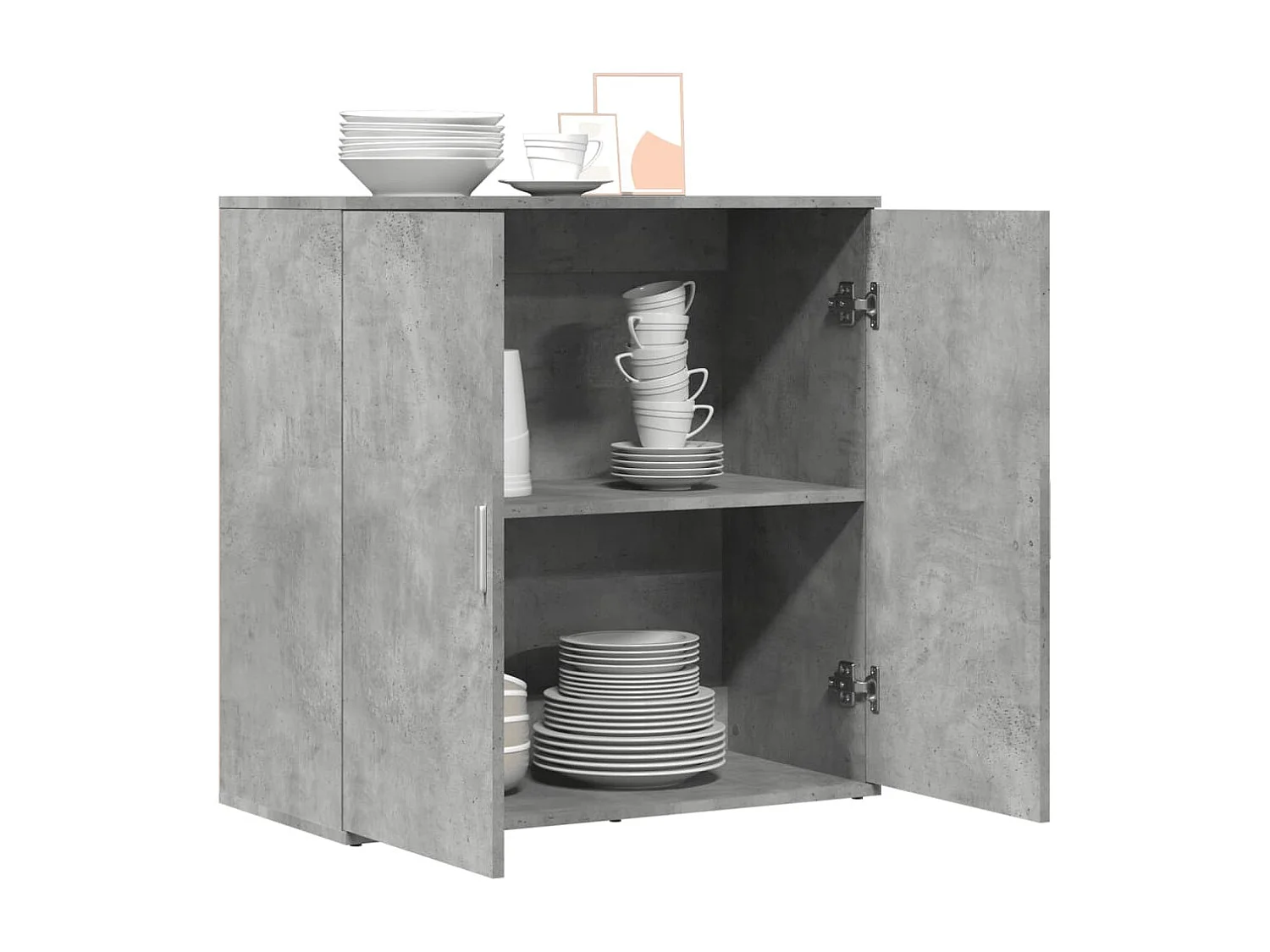 Dressoir 79x38x80 cm bewerkt hout betongrijs