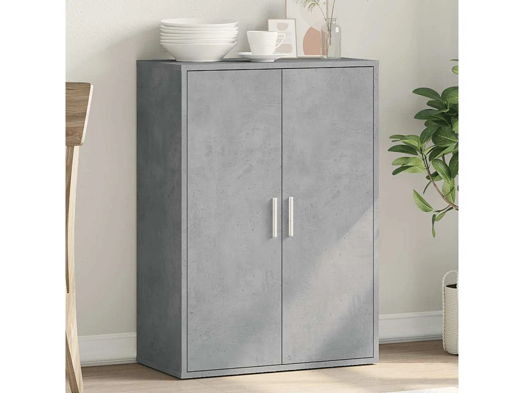 Buffet gris béton 60x31x84 cm bois d'ingénierie