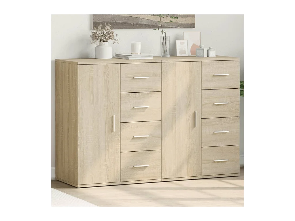 Buffets 2 pcs chêne sonoma 59x39x80 cm bois d'ingénierie