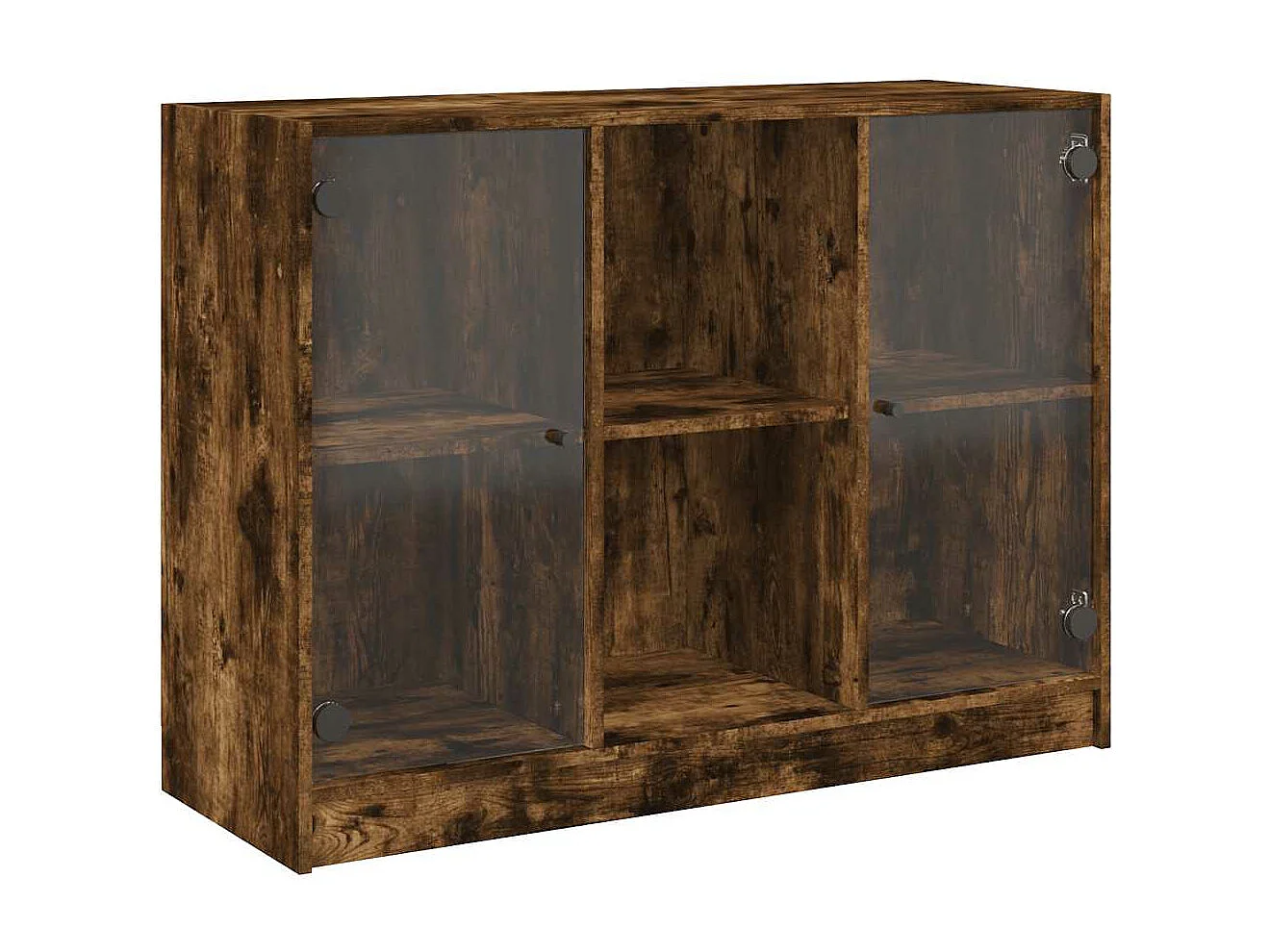 Buffet chêne fumé 102x37x75,5 cm bois d'ingénierie
