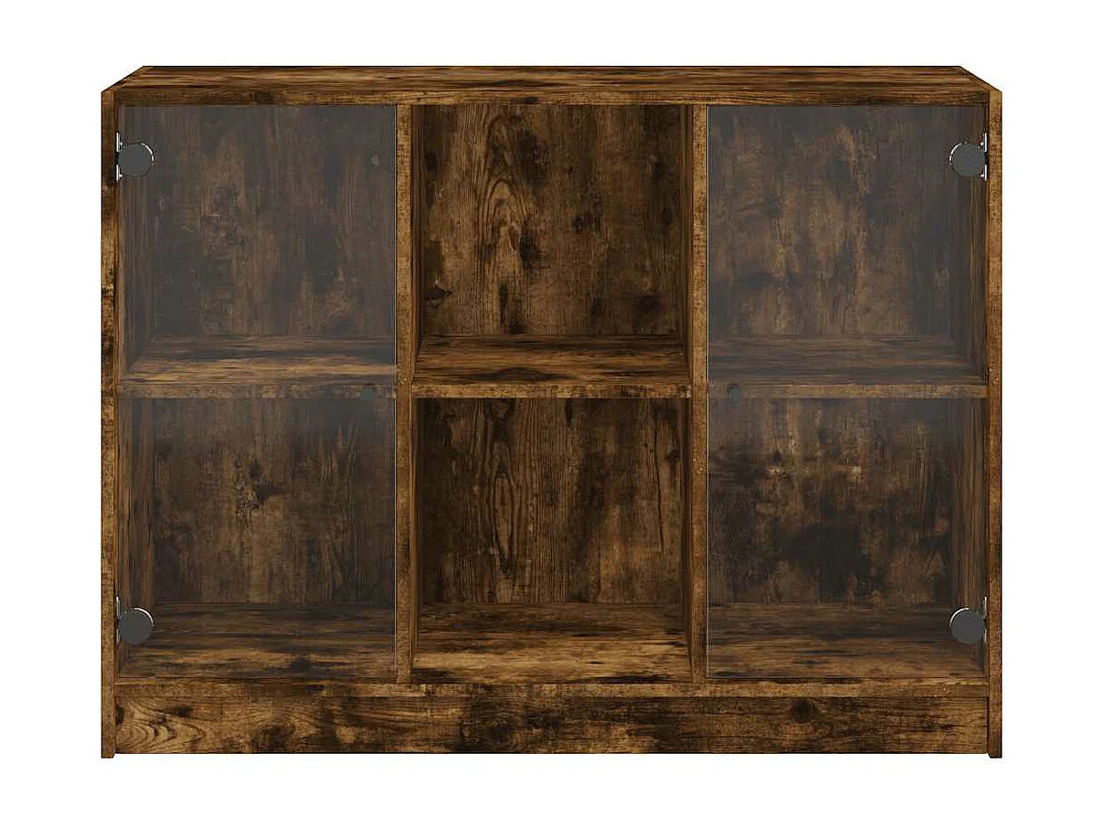 Buffet chêne fumé 102x37x75,5 cm bois d'ingénierie