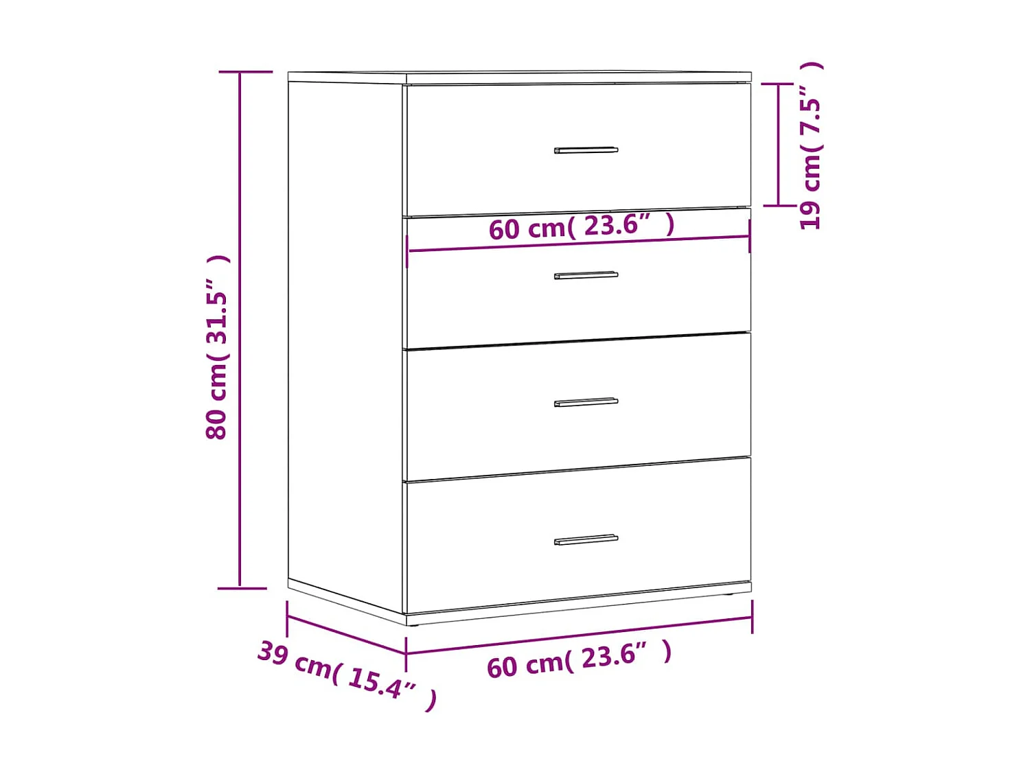 Sideboards 3 Stk. Sonoma-Eiche Holzwerkstoff
