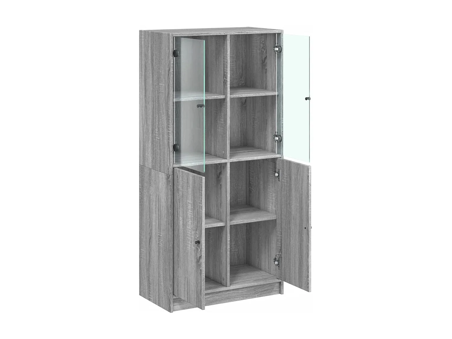 Buffet haut avec portes gris sonoma 68x37x142cm bois ingénierie