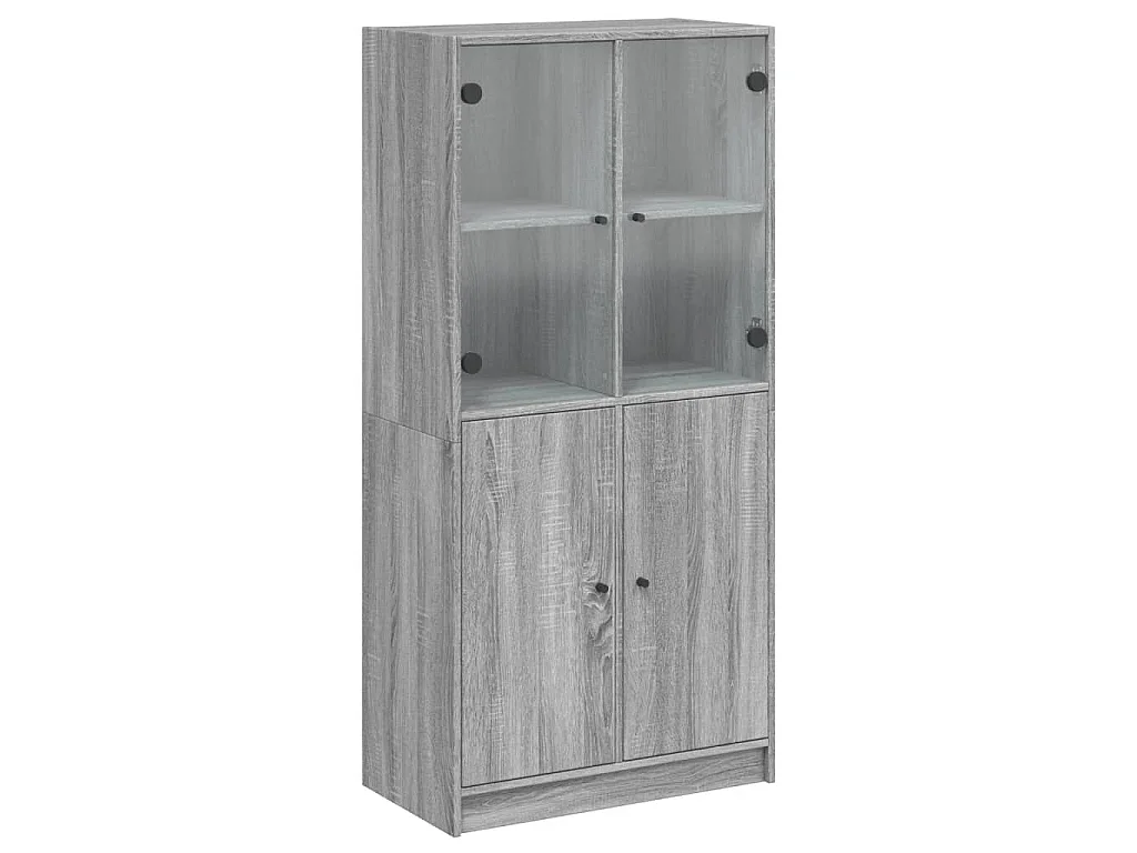 Buffet haut avec portes gris sonoma 68x37x142cm bois ingénierie