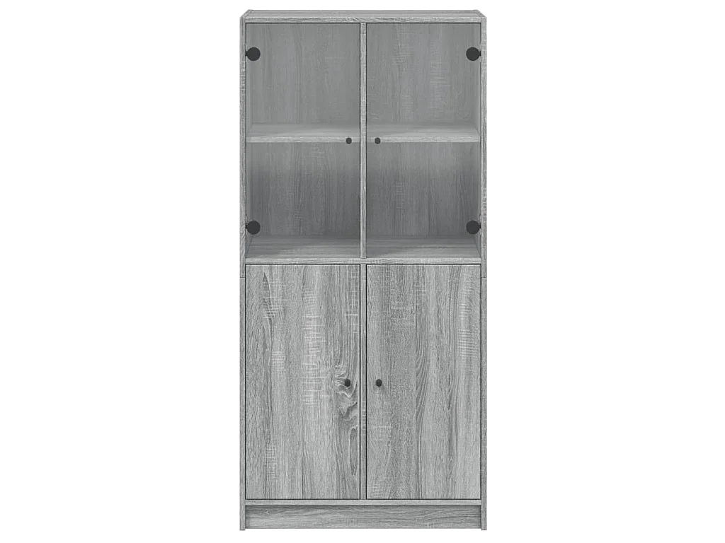 Buffet haut avec portes gris sonoma 68x37x142cm bois ingénierie