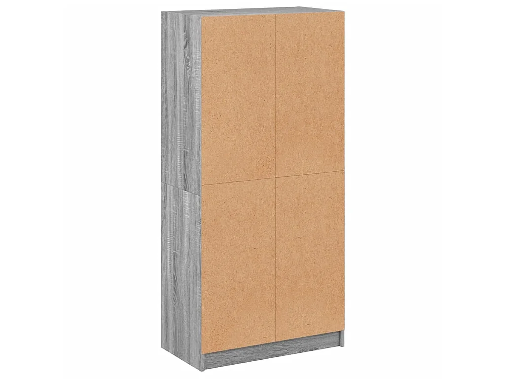 Buffet haut avec portes gris sonoma 68x37x142cm bois ingénierie