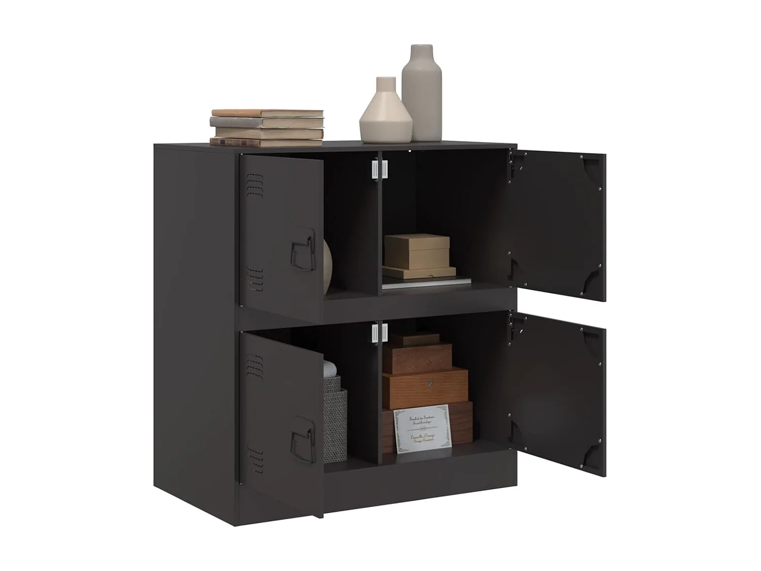 Dressoir 67x39x73 cm staal zwart