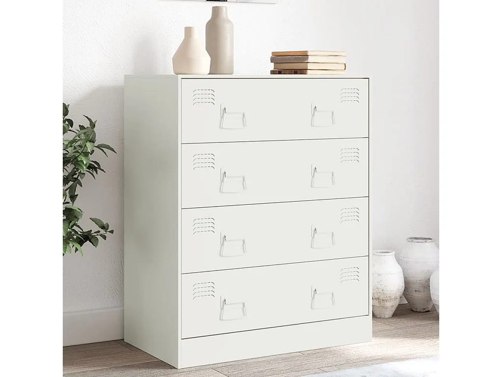 Aparador de acero blanco 67x39x83 cm