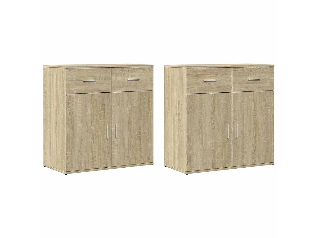 Sideboards 2 Stk. Sonoma-Eiche 79x38x80 cm Holzwerkstoff