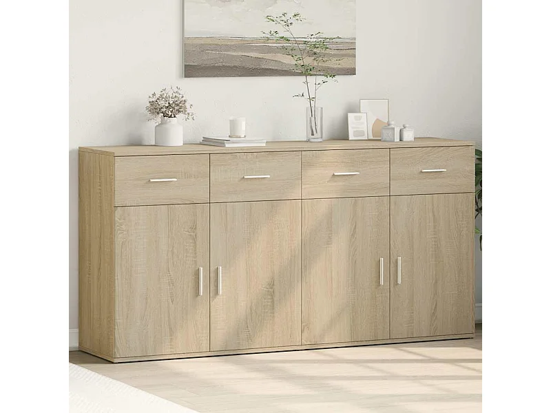 Sideboards 2 Stk. Sonoma-Eiche 79x38x80 cm Holzwerkstoff