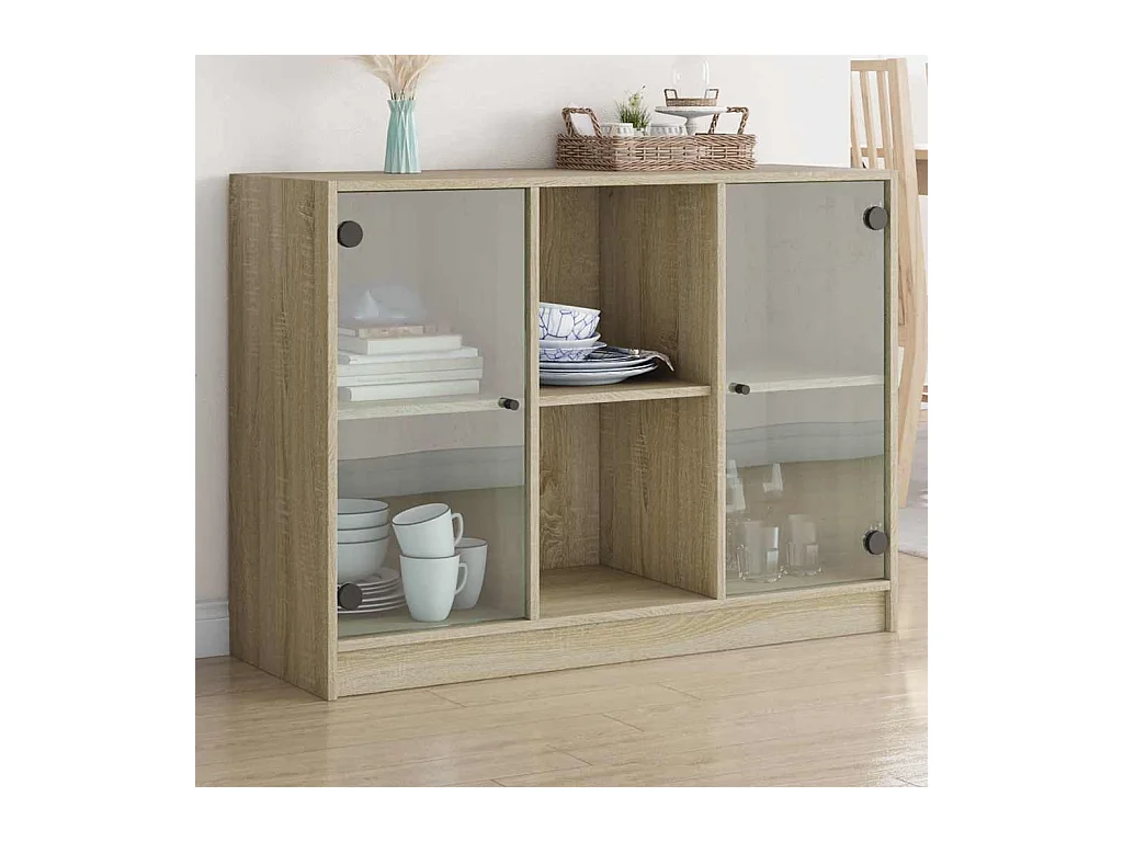 Buffet chêne sonoma 102x37x75,5 cm bois d'ingénierie