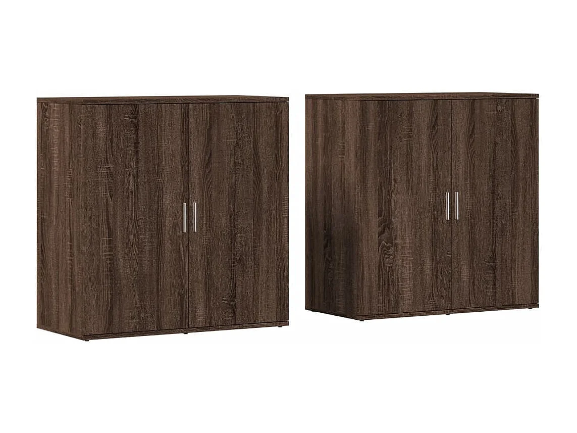 Buffets 2 pcs chêne marron 79x38x80 cm bois d'ingénierie