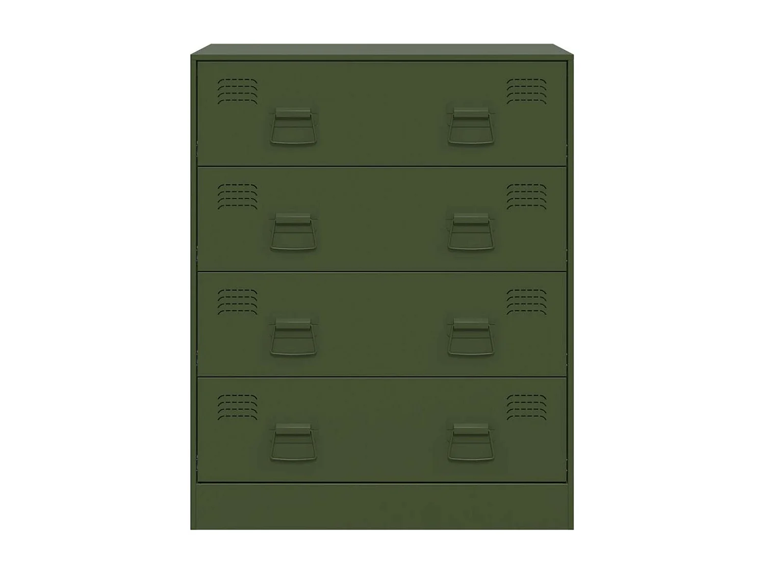 Aparador de acero verde oliva 67x39x83 cm