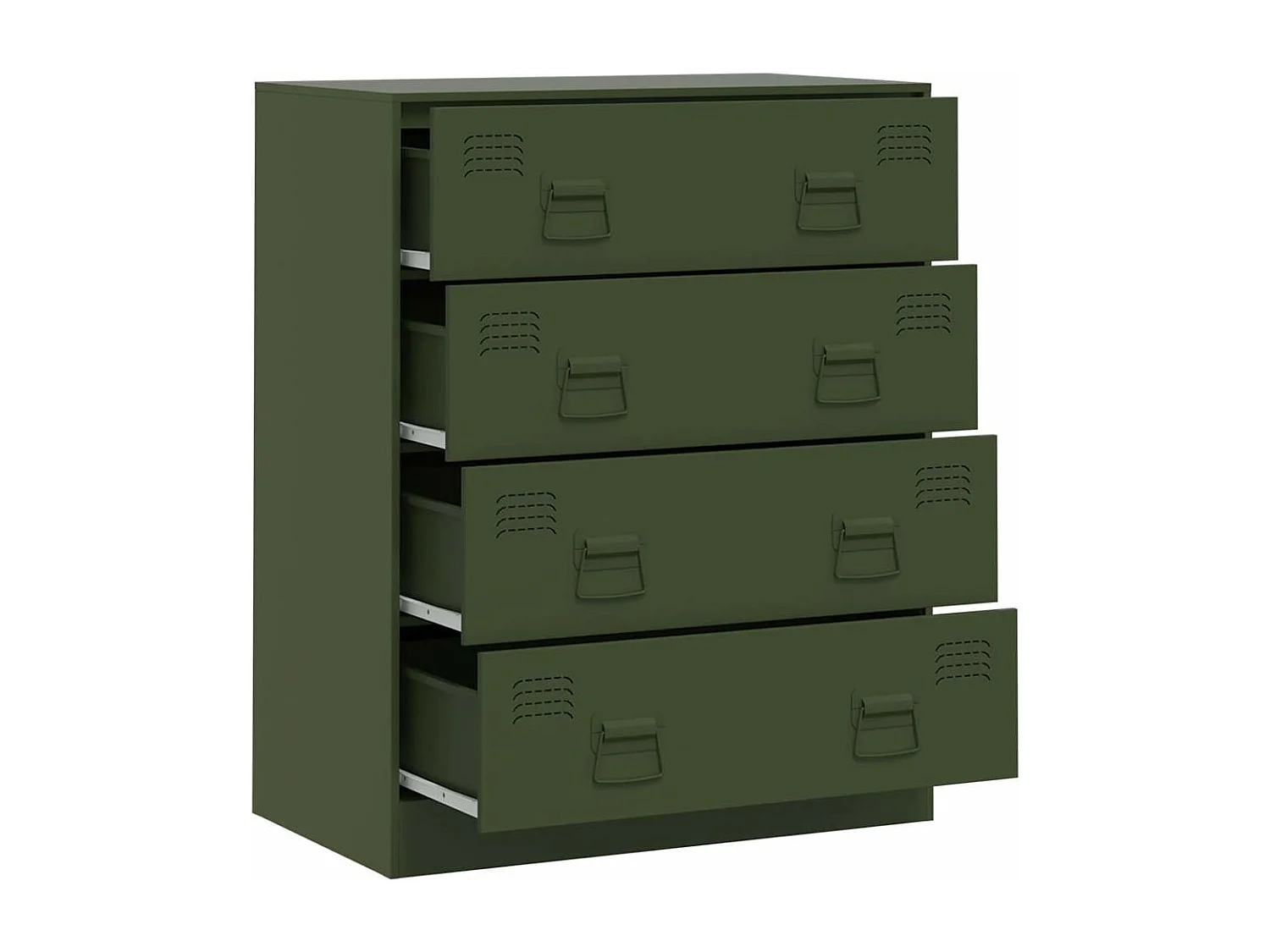 Aparador de acero verde oliva 67x39x83 cm