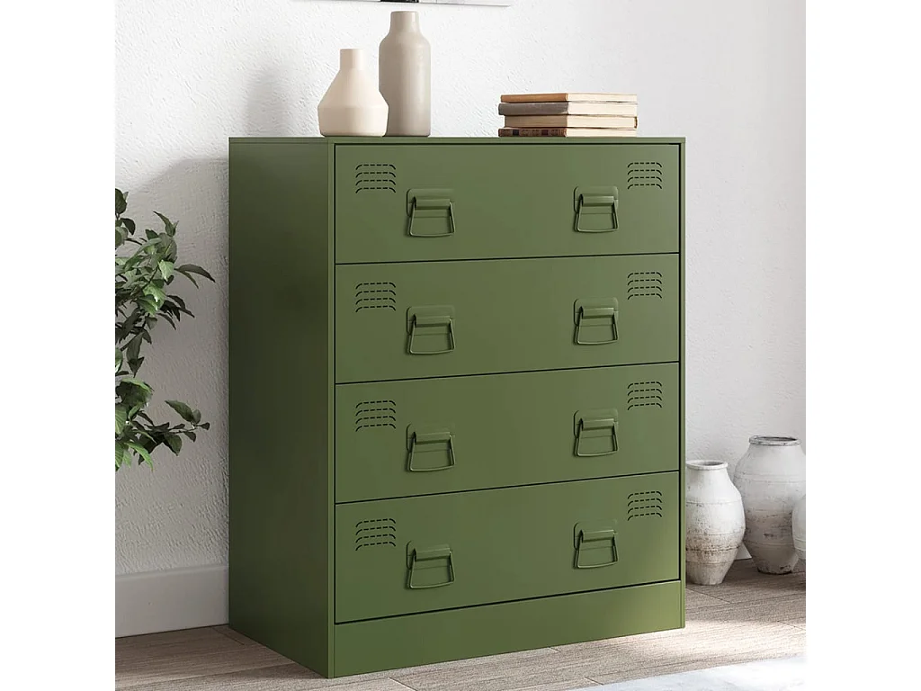 Aparador 67x39x83 cm aço verde azeitona