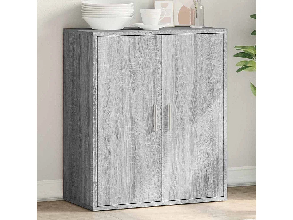 Dressoir 79x38x80 cm bewerkt hout grijs sonoma