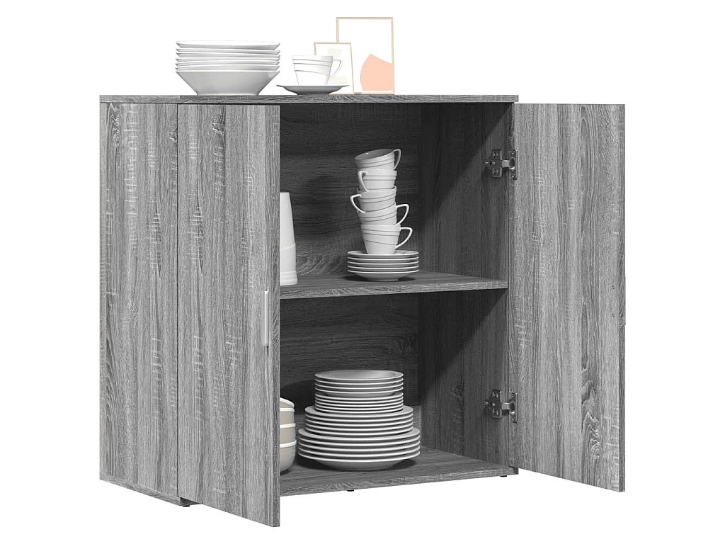 Dressoir 79x38x80 cm bewerkt hout grijs sonoma