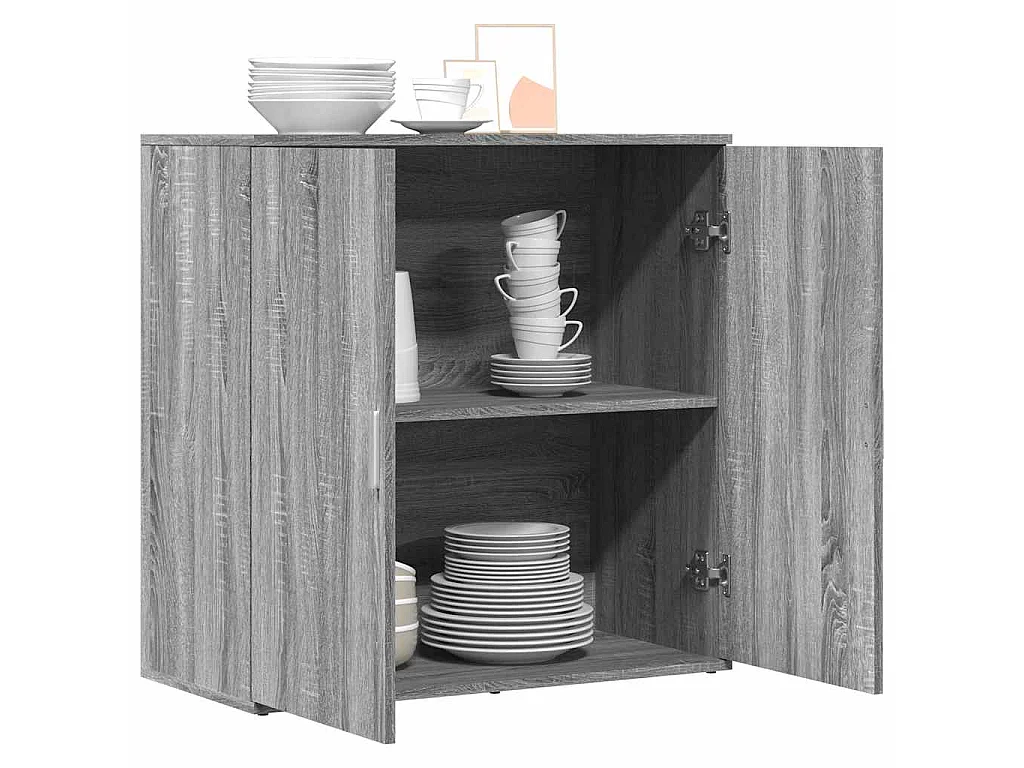 Credenza Grigio Sonoma 79x38x80 cm in Legno Multistrato