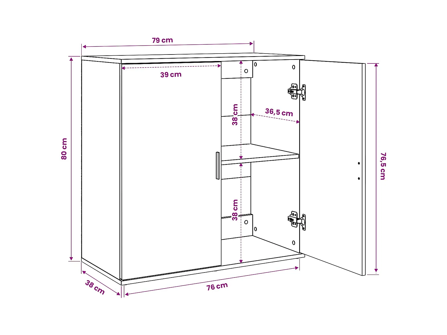 Sideboard Grau Sonoma 79x38x80 cm Holzwerkstoff