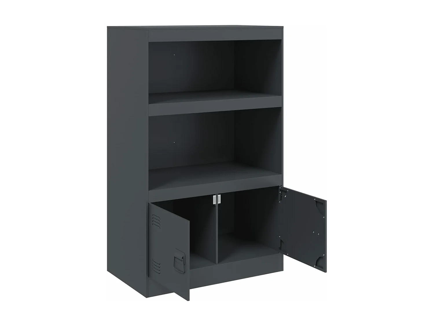 Dressoir 67x39x107 cm staal antracietkleurig