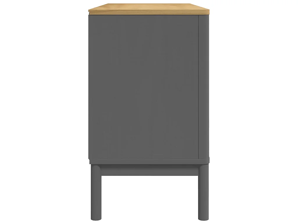 Sideboard FLORO Grau 114x43x74 cm Massivholz Kiefer