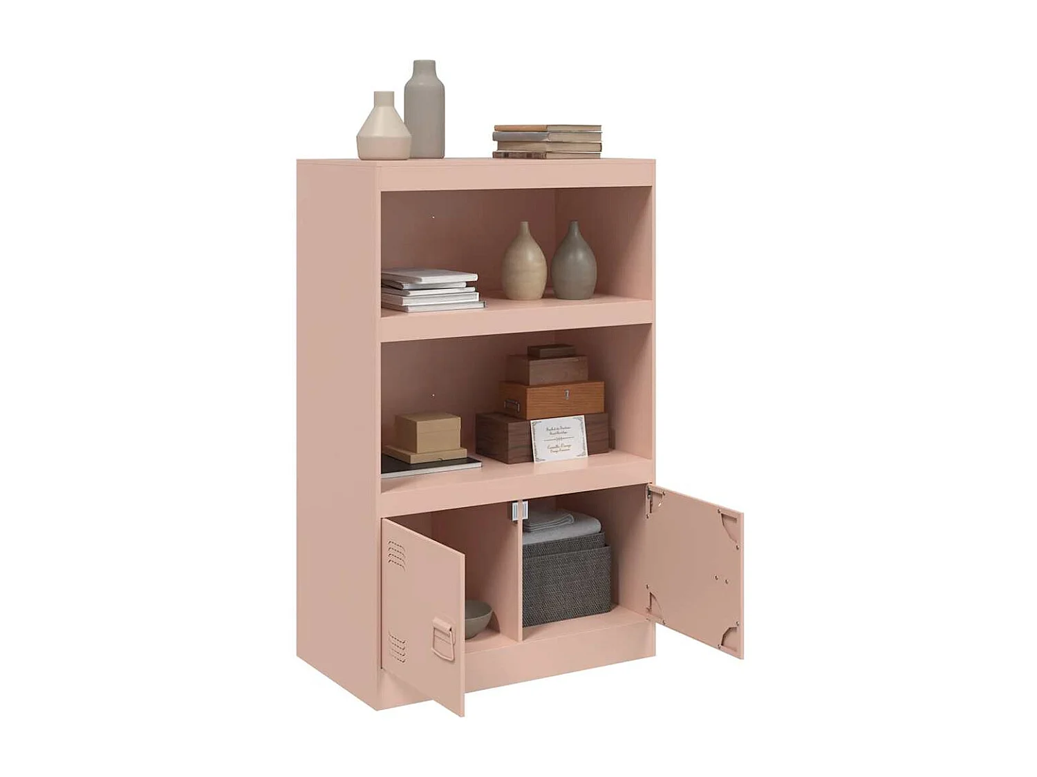 Buffet rose 67x39x107 cm acier