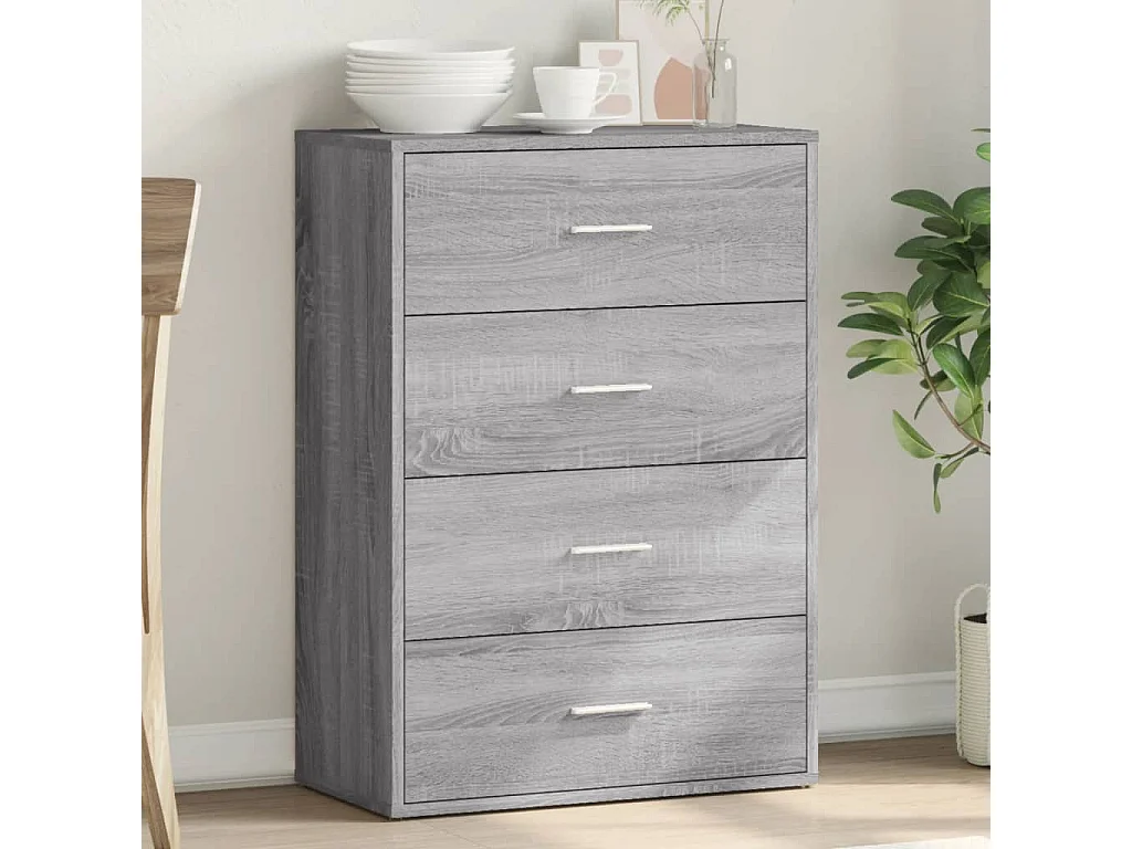 Credenza Grigio Sonoma 60x31x84 cm in Legno Multistrato