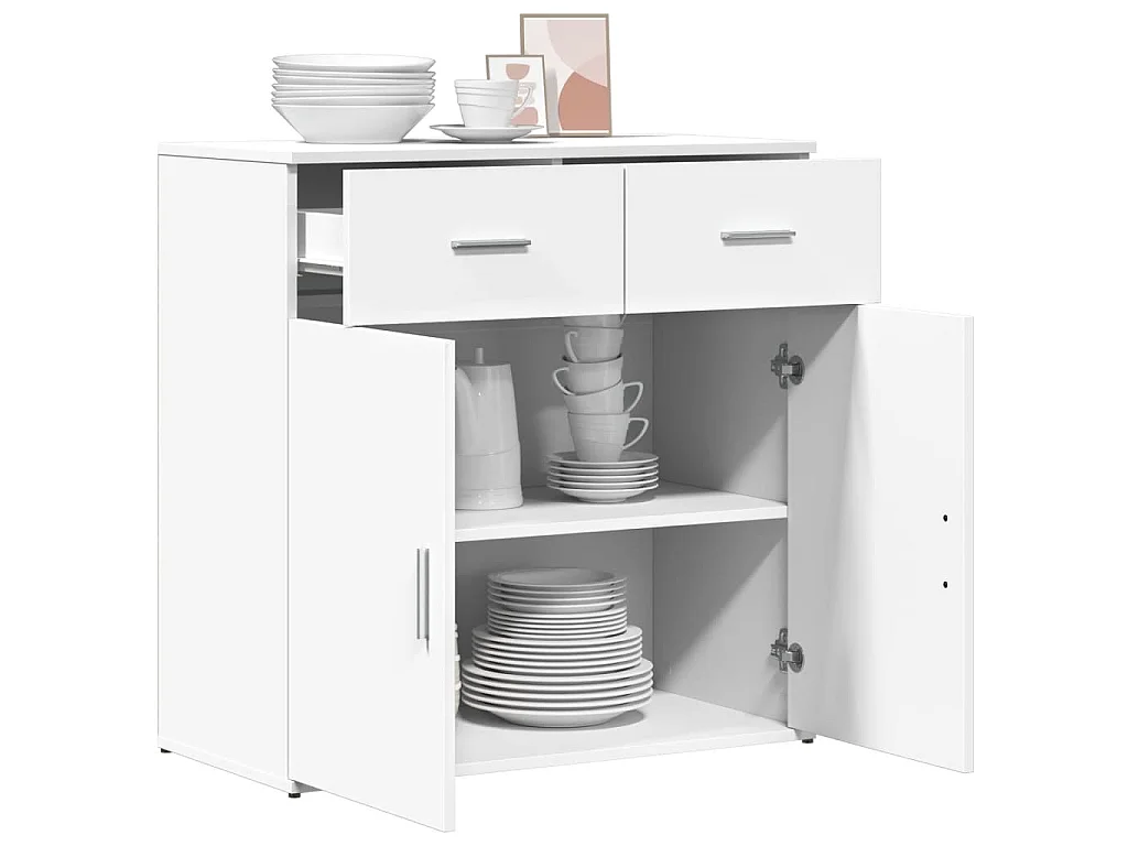 Buffet blanc 79x38x80 cm bois d’ingénierie
