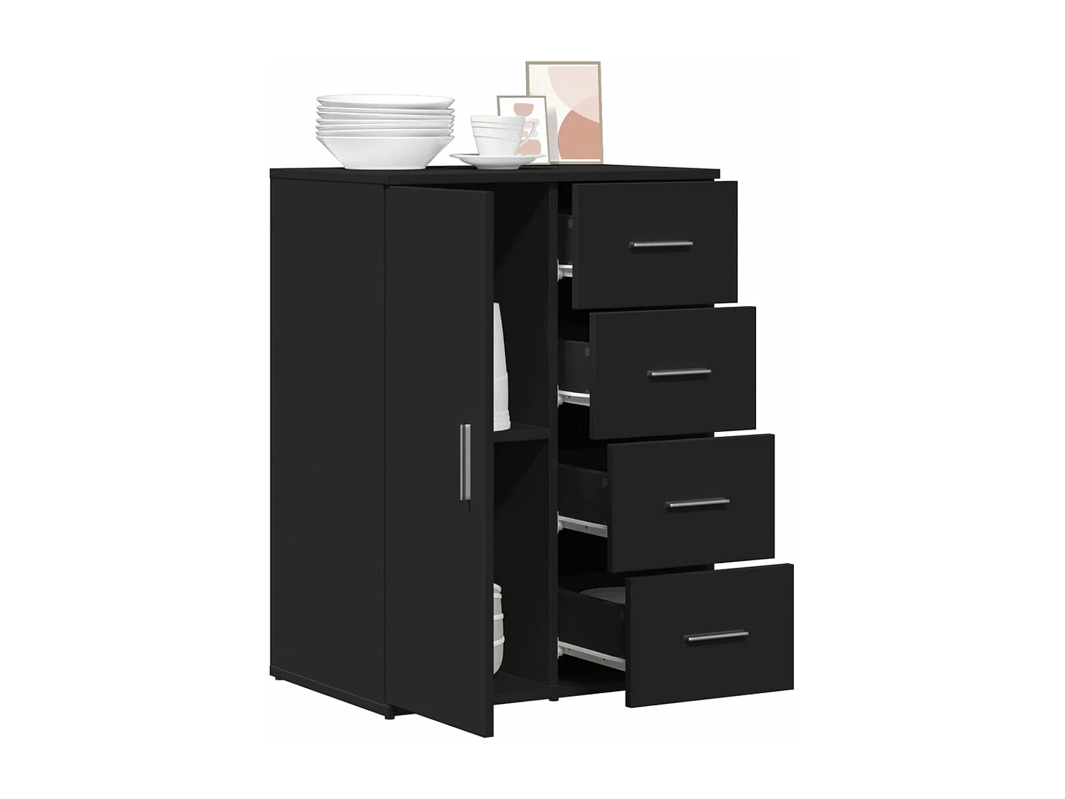 Aparador 59x39x80 cm derivados de madeira preto