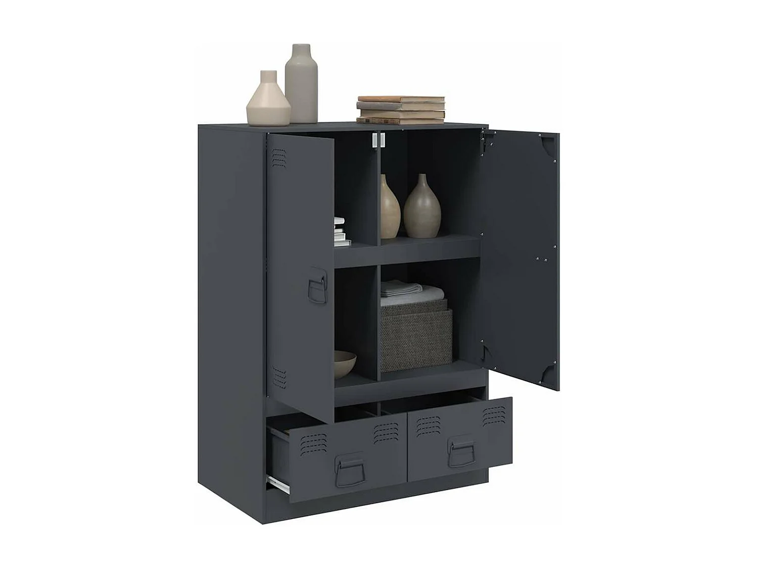 Buffet haut anthracite 67x39x95 cm acier