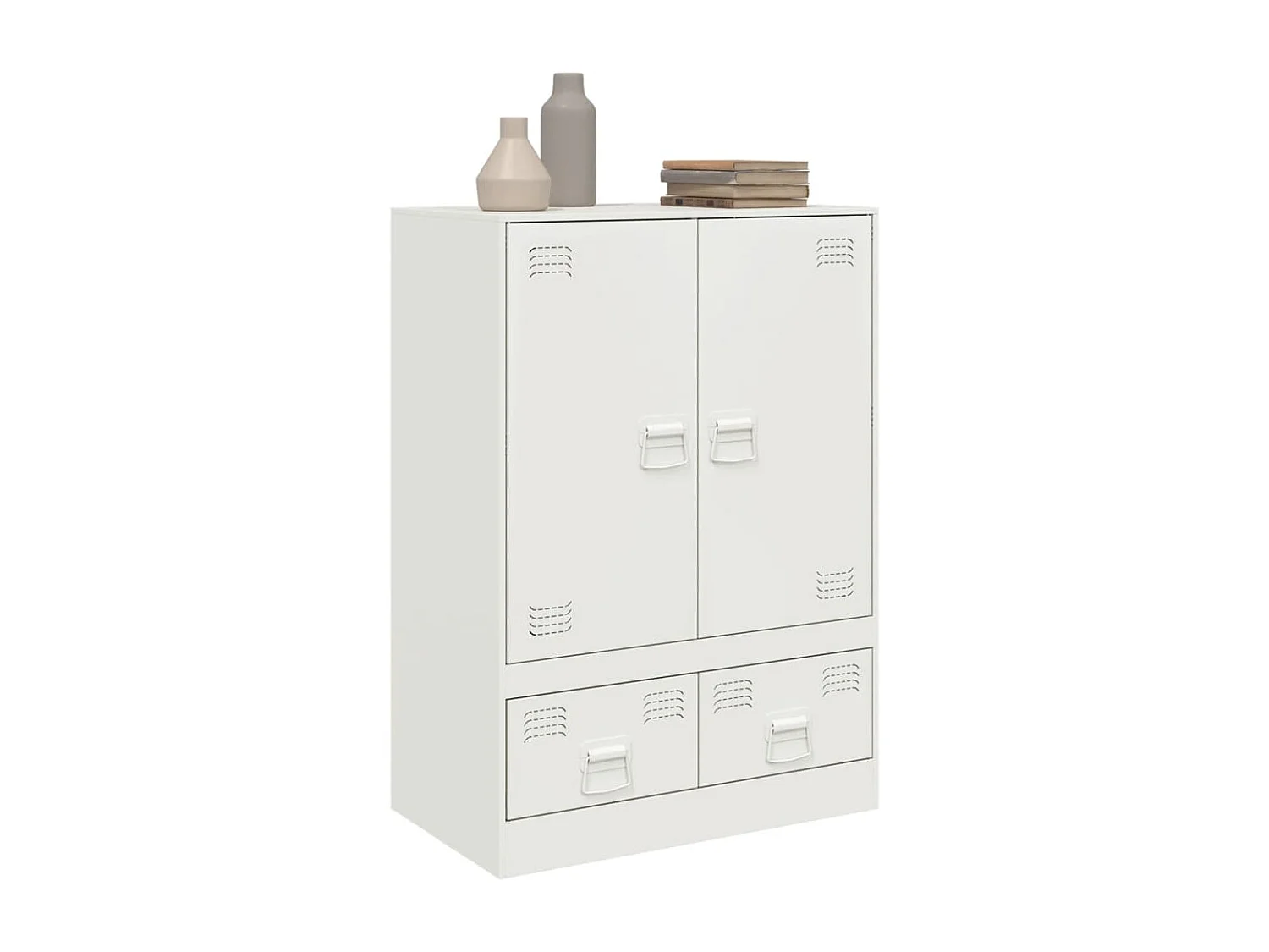 Buffet haut blanc 67x39x95 cm acier