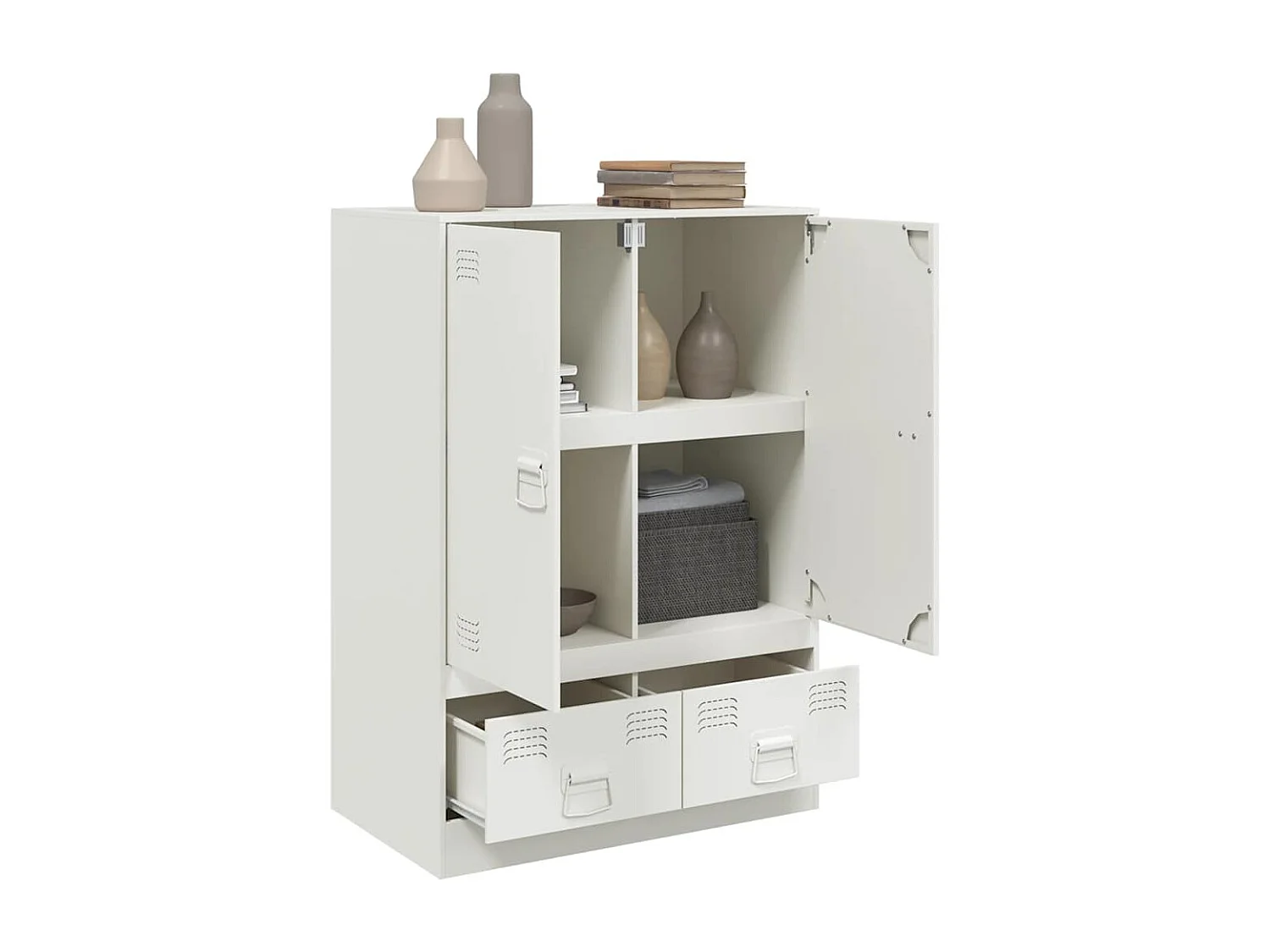 Buffet haut blanc 67x39x95 cm acier