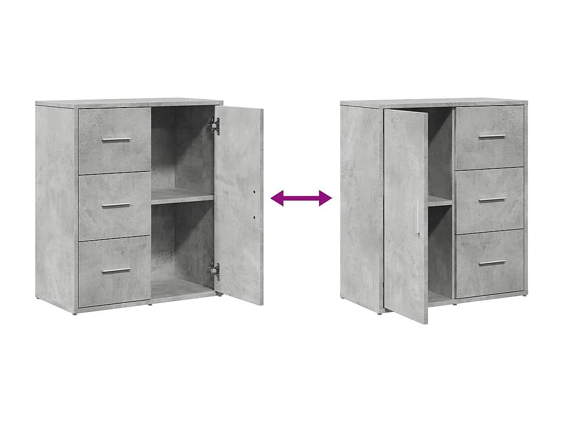 Sideboards 2 Stk. Betongrau 60x31x70 cm Holzwerkstoff