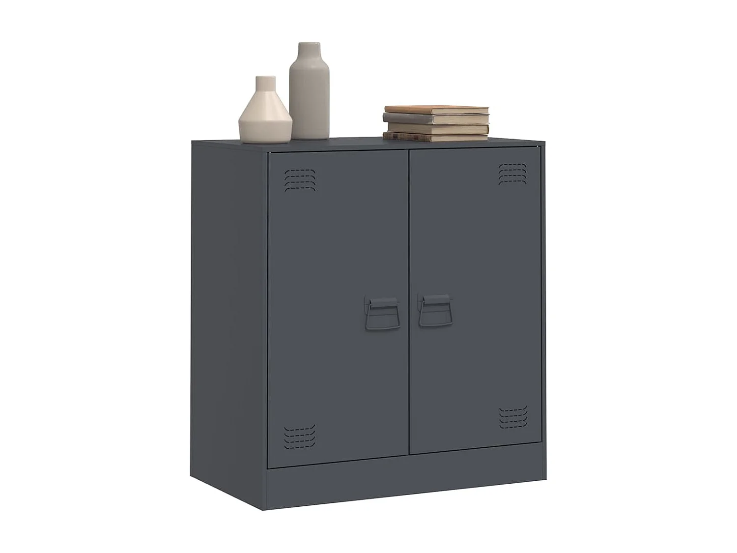 Dressoir 67x39x73 cm staal antracietkleurig