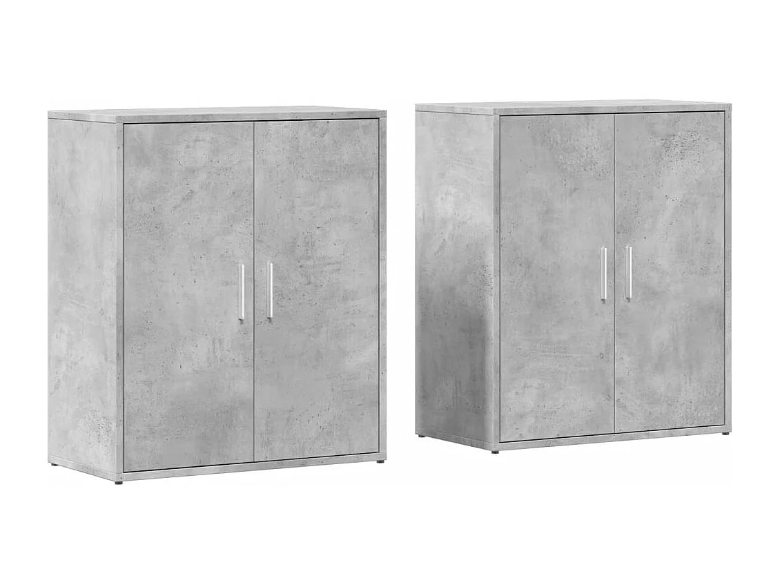 Dressoirs 2 st 60x31x70 cm bewerkt hout betongrijs