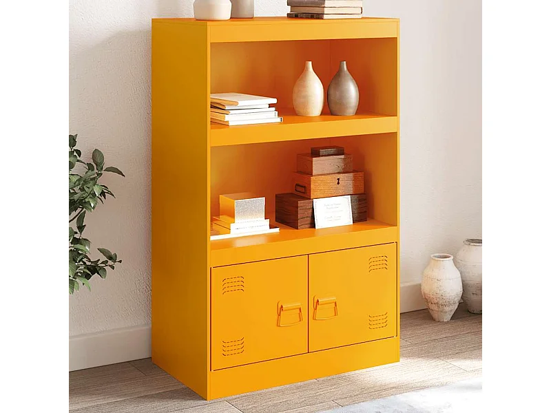 Buffet jaune moutarde 67x39x107 cm acier